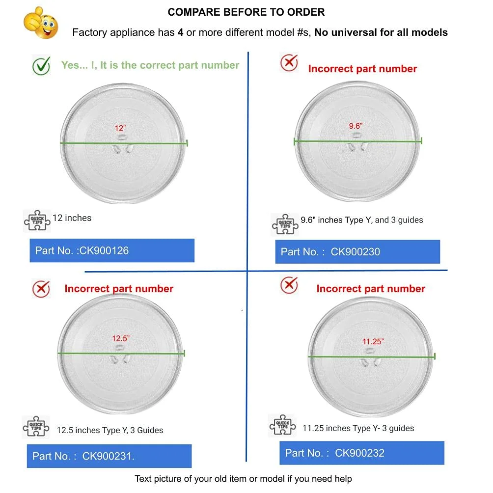 GlobPro 4393799 Microwave Glass Tray Plate 12.