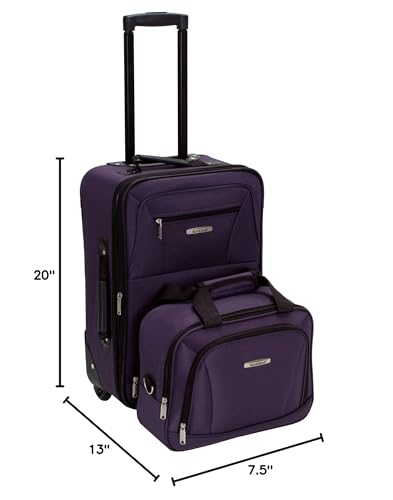 Rockland Fashion Expandable Softside Upright Luggage Set, Charcoal, 2-Piece (14/19)
