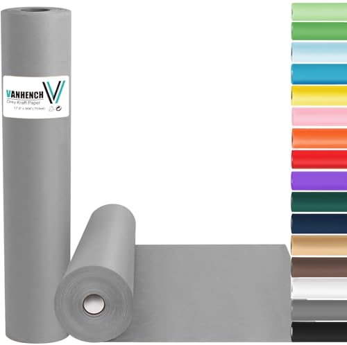 Vanhench Black Wrapping Paper, 17.5