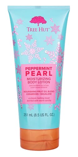 Tree Hut Peppermint Pearl Body Lotion, Limited Edition Holiday, Ceramide and Squalene Formula Helps Protect Skin, Long-lasting Hydration Leaves Skin Feeling Soft & Moisturized, 8.5 fl oz.