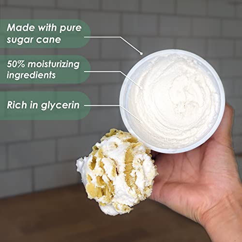 Primal Elements Sugar Scrub, Exfoliating Sugar Whip, Face and Body Cleanser, Moisturizer, Gingerbread, 10 oz Package