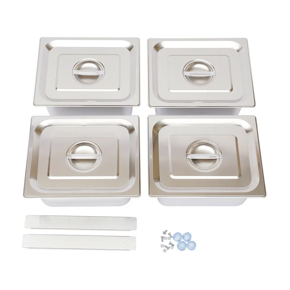 CNCEST Commercial Electric Bain Marie Commercial Food Warmer Buffet Steam Table Steamer Countertop