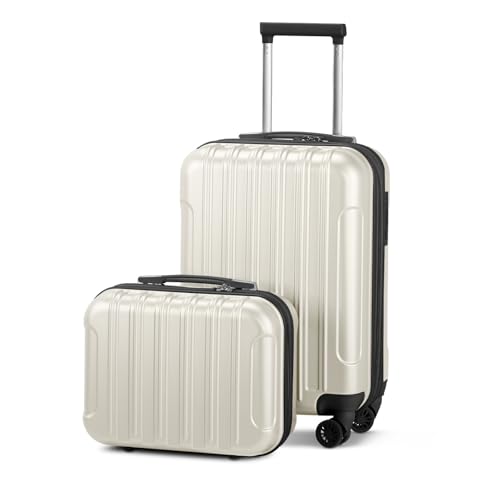Karl home Expandable Carry on Luggage Airline Approved, 2 Piece Hardshell Luggage Set with TSA Lock ＆ Spinner Wheels, 20