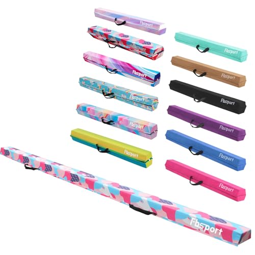 FBSPORT 8ft Balance Beam: Folding Floor Gymnastics Equipment for Kids Adults,Non Slip Rubber Base, Gymnastics Beam for Training, Practice, Physical Therapy and Professional Home Training