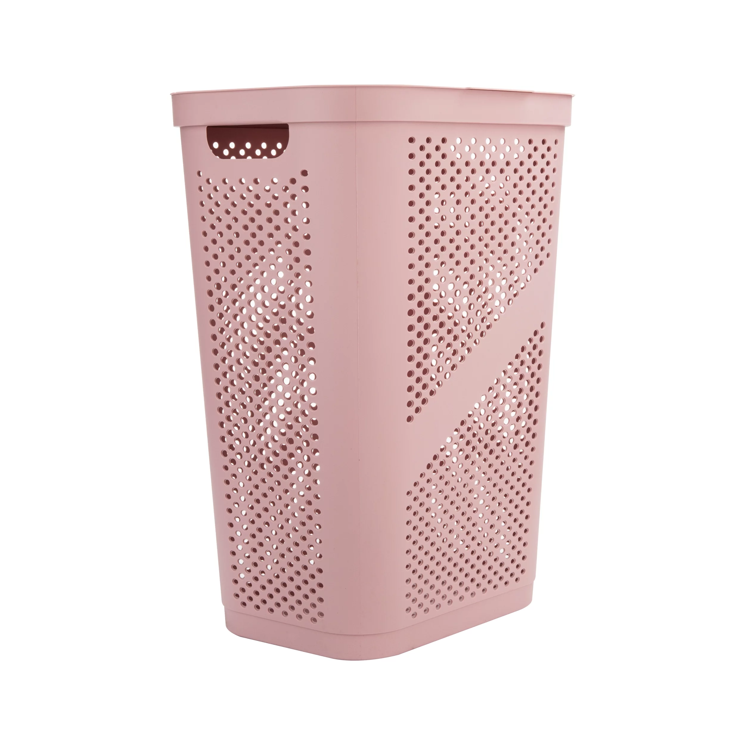 Mind Reader 60L Slim Laundry Hamper, Clothes Basket, Lid, Ventilated, Plastic, 17.25