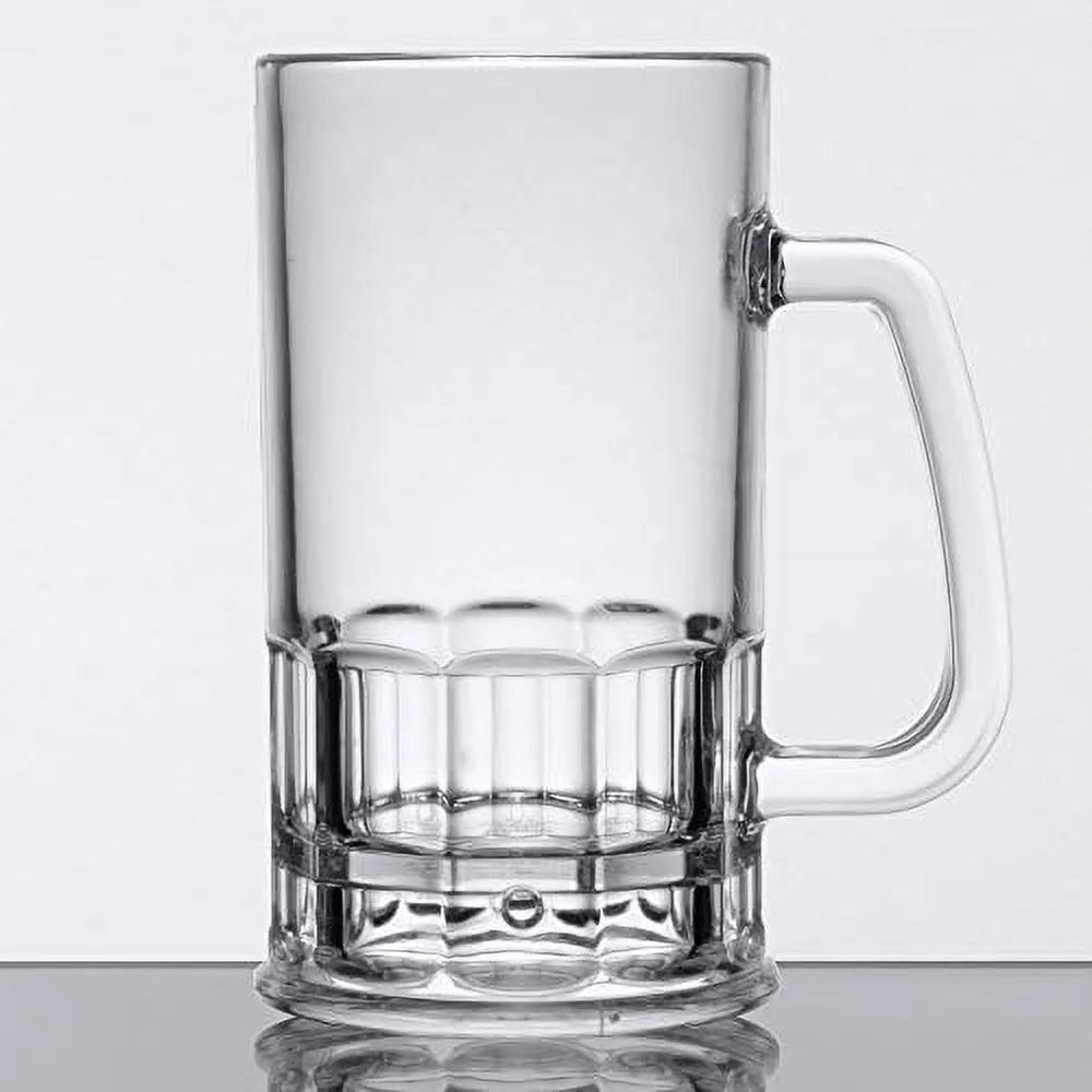 GET Shatter-Resistant Plastic Beer Mug / Stein, 20 Ounce, BPA Free, 00085-1-SAN-CL (Set of 12)