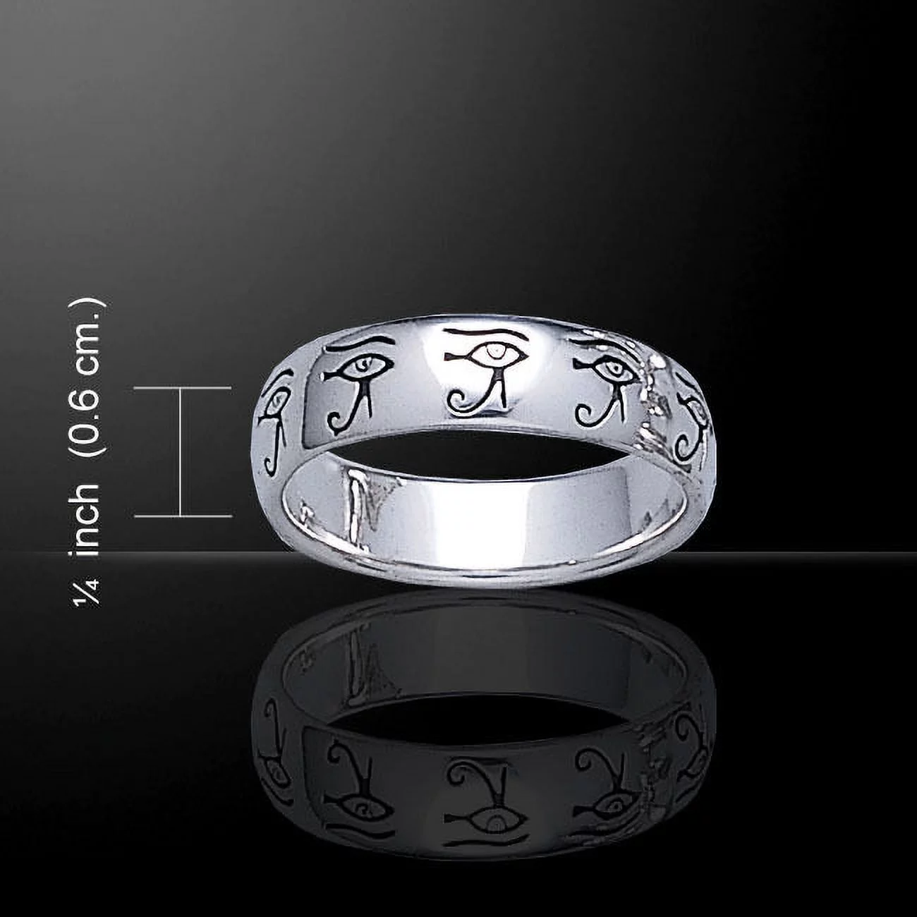 Eye of Horus Egyptian .925 Sterling Silver Ring Peter Stone Fine Jewelry Amulet