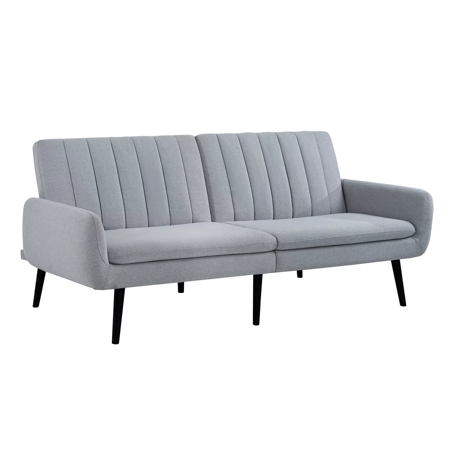 Naomi Home Raven Minimalist Comfort Futon Sofa Bed-Color:Light Gray,Material:Linen