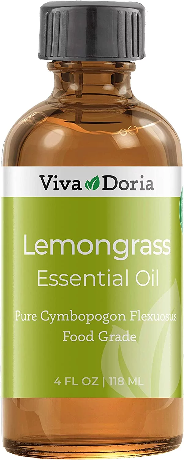 Viva Doria Pure Lemongrass Essential Oil, Undiluted, Food Grade, 118 mL (4 Fl Oz)