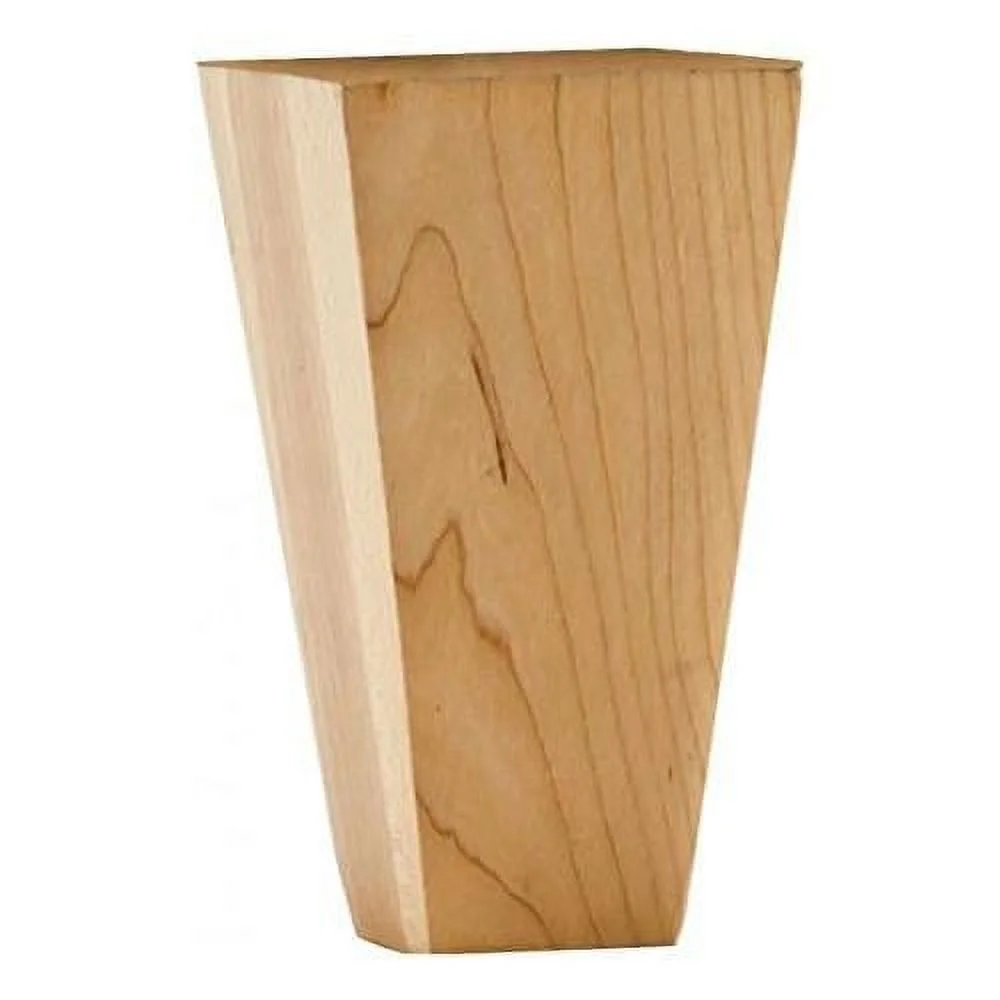 Cabinet Furniture Leg Shaker Tapered Bun Foot 2-1/4" X 4" - Maple