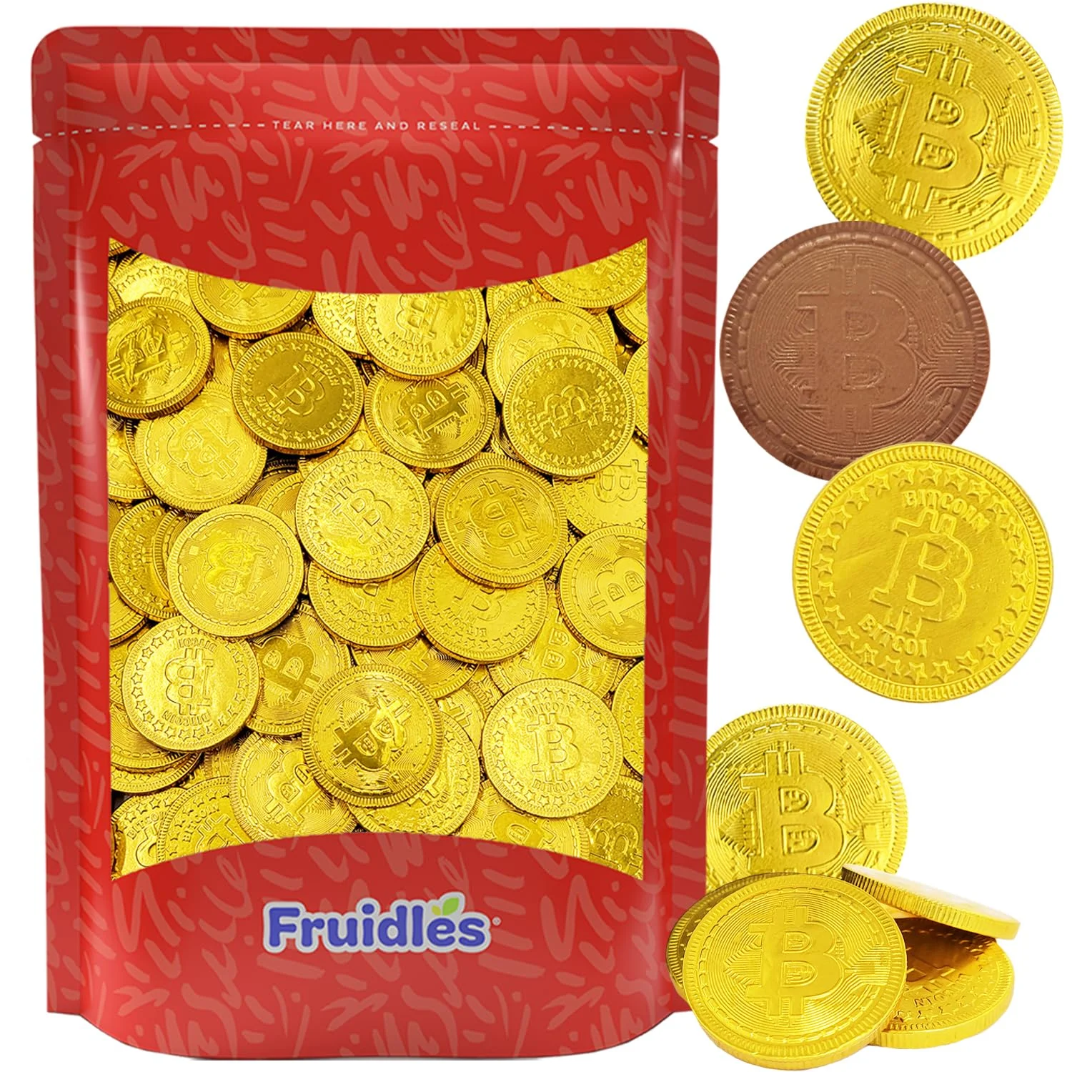 Original Crypto Chocolate Coins, Made With Premium Belgian Chocolate, Gluten-Free, Non-Gmo, Kosher Certified Dairy (50-Pack)