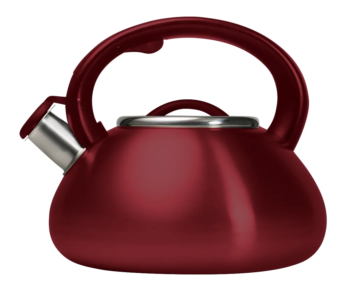 Primula Avalon Stainless Steel Whistling Kettle, 2.5 Quarts, Matte Red