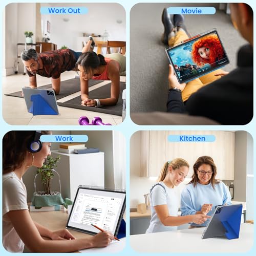 14 inch Large Screen Tablet, Android 15 Tablet 16GB RAM 256GB ROM, 1920*1200 IPS FHD Display, Widevine L1, 10000mAh 18W Charging, Wi-Fi & Bluetooth, 4G LTE, with Stand Case & Stylus, 2-Year Protection