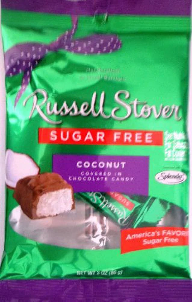 Sugar Free Peg Bag Candy, Chocolate Covered Coconut, 3 oz. bag (Pack of 6)