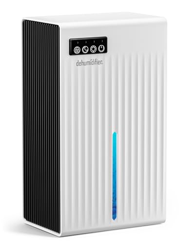 Dehumidifier for Home, 95 OZ Water Tank, (1000 sq.ft) Dehumidifiers for Bathroom Bedroom Basement RV with Drain Hose, Auto Shut Off White