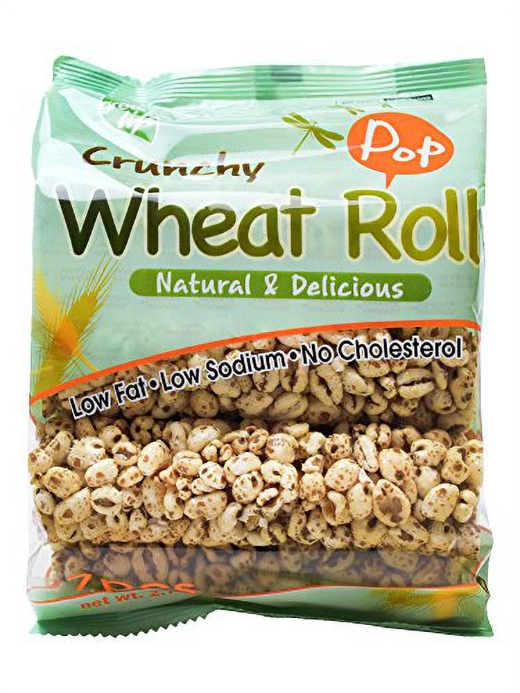 crunchy wheat roll snack, 2.7oz per pack, 12 packs