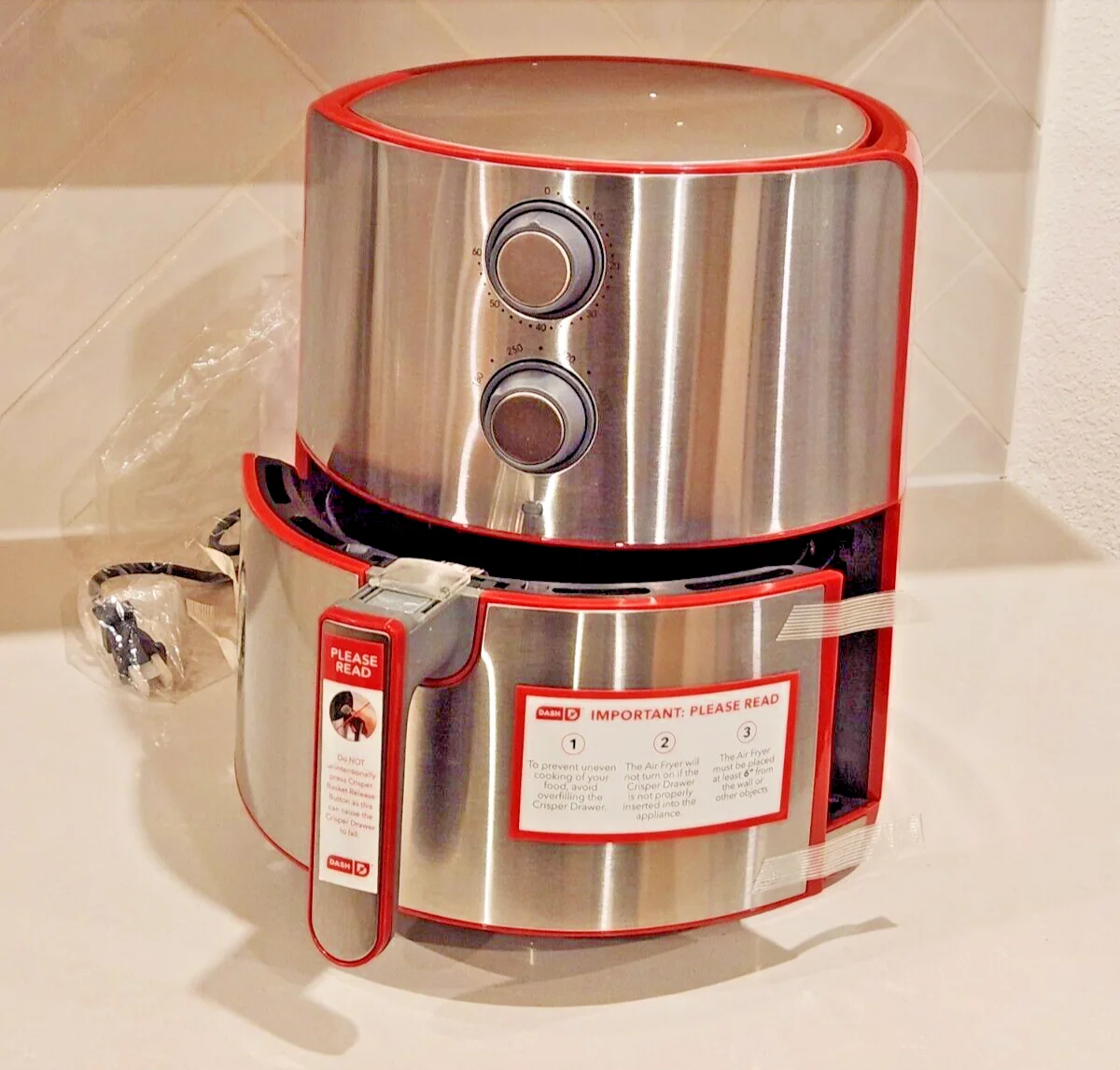 DASH Chef Series 5Quart Nonstick Air Fryer with AirCrisp Technology