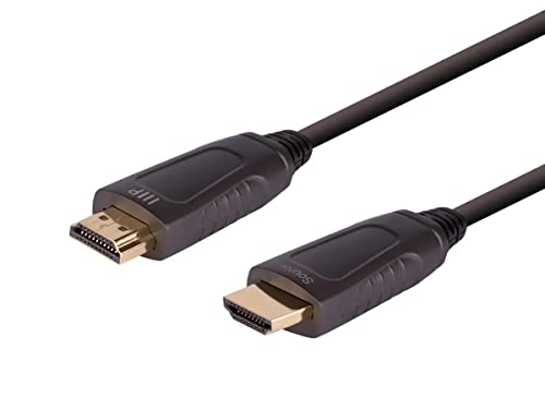 Monoprice 8K Ultra High Speed Fiber Optic Certified HDMI Cable - HDMI 2.1, 8K@60Hz, 4K@120Hz, 48Gbps, HDR, VRR, Active Optical Cable (AOC), 32ft, Black
