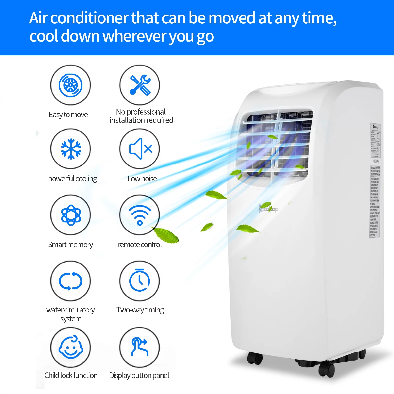 SamyoHome 8,000 BTU Portable Air Conditioner Dehumidifier Function