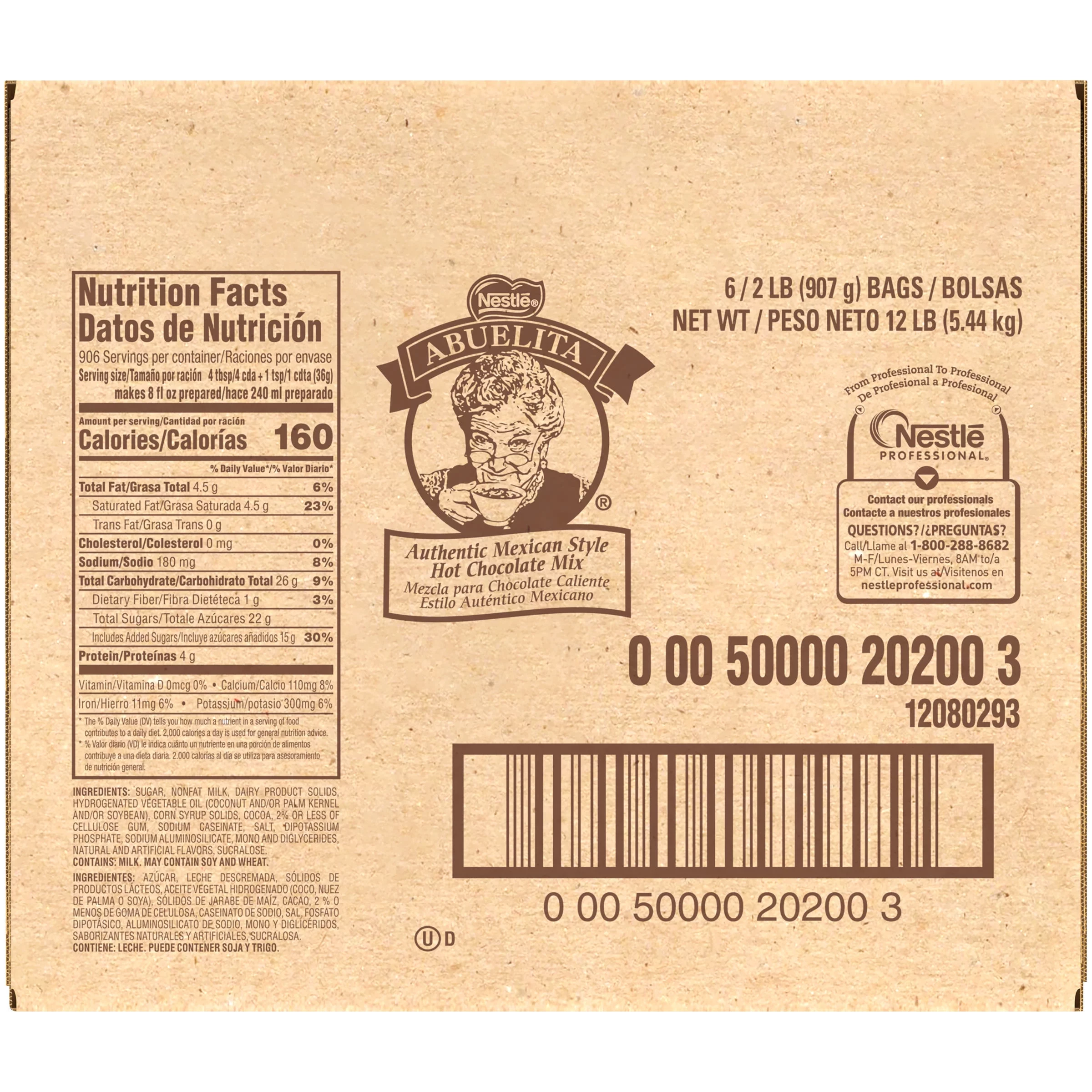 ABUELITA Authentic Mexican Style Hot Cocoa Mix 6-2 lb. Bags