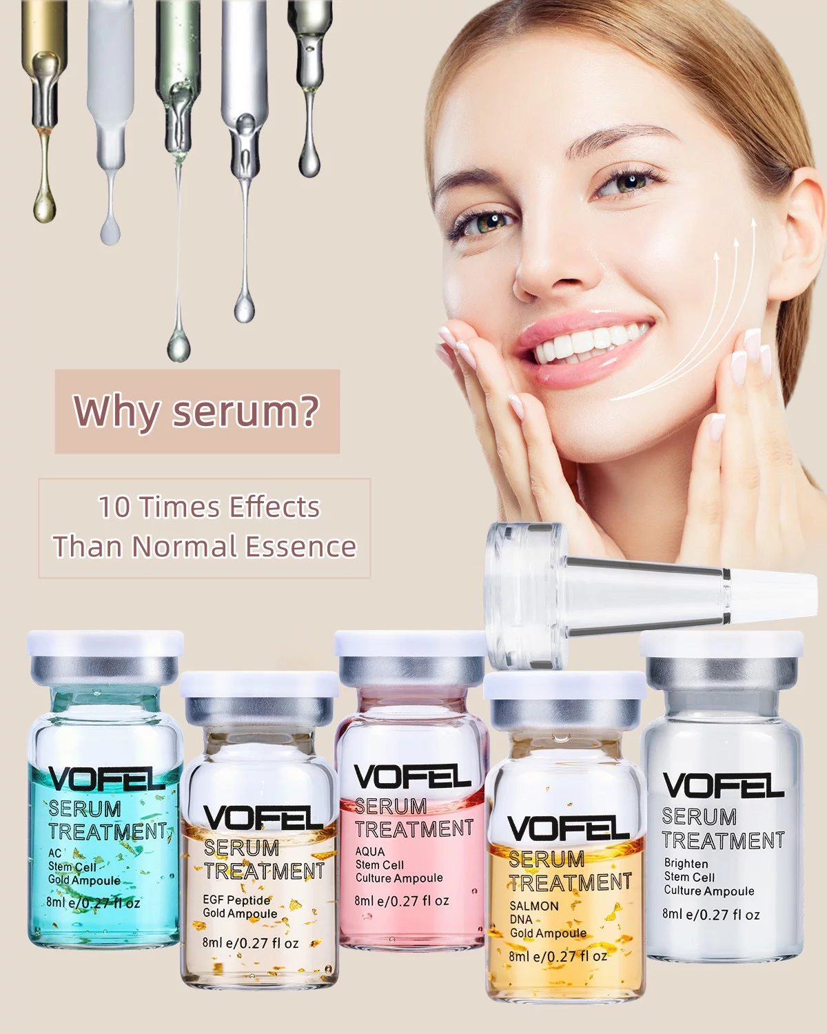 BB Glow Starter Kit BB Glow Serum for Microneedling Serum Ampoule Skin Treatment Kit 0.27oz 12 Vials