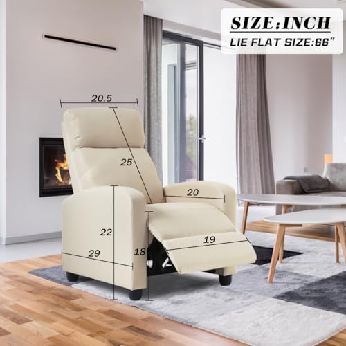 FDW Recliner Chair Reclining Sofa Leather Chair Home Theater Seating Lounge with Padded Seat Backrest