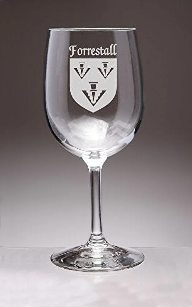 Forrestall Irish Coat of Arms Wine Glasses - Set of 4 (Sand Etched)