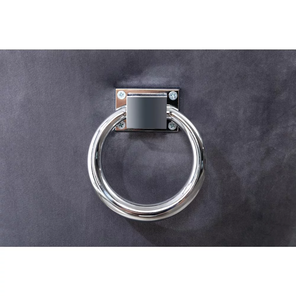 Double Tufted Gray Velvet Side Chairs w/ Silver Stainless Steel Legs (Set of 2)