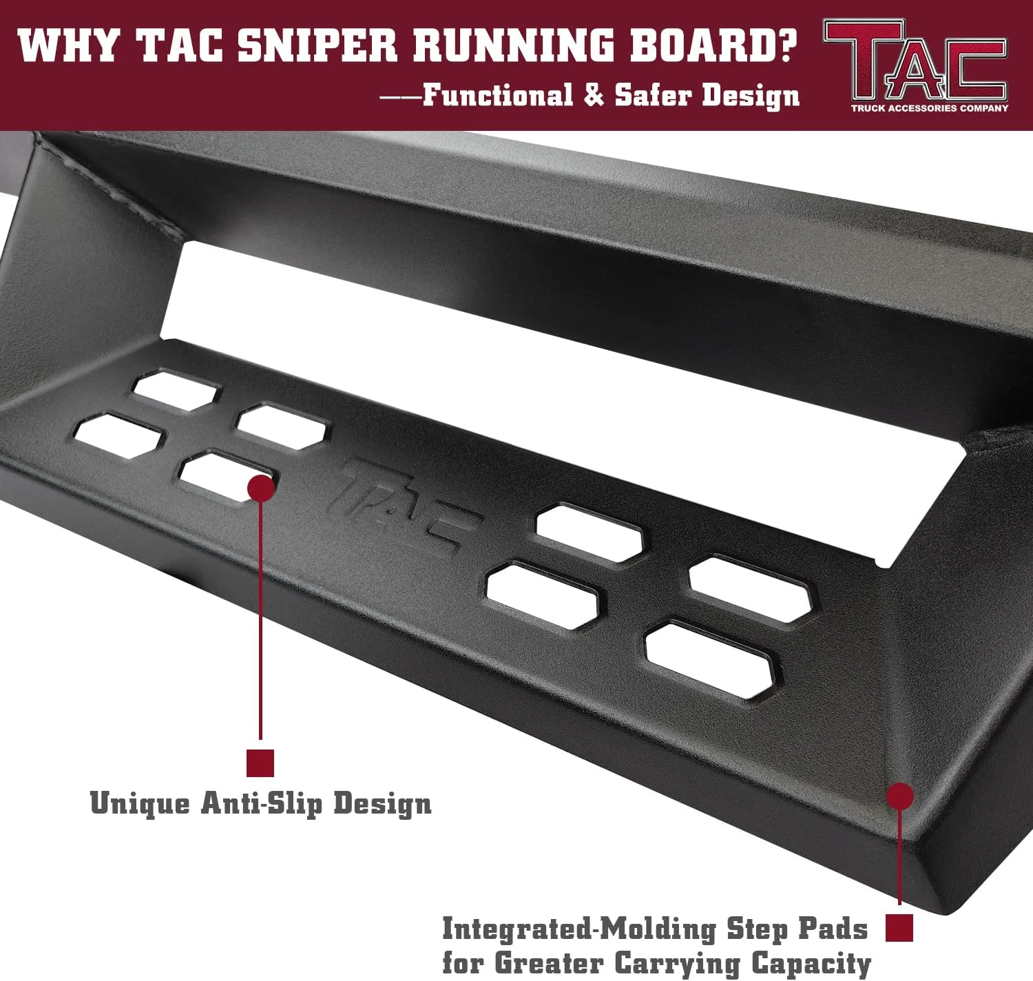 TAC Sniper Running Boards Compatible with 2021-2024 Ford Bronco 2 Door Truck Pickup 4
