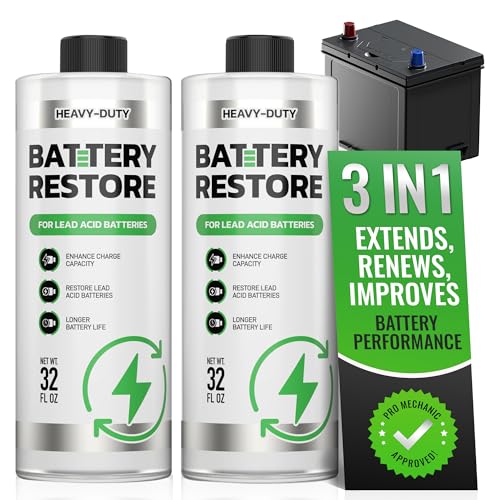 FORTIVO [2 Pack] Battery Restorer and Desulfator for Lead Acid Battery - Prolong Life & Boost Charge Capacity, Battery Acid Refill and Additive for Golf Cart, RVs, Bikes, ATVs, Car Battery 32oz