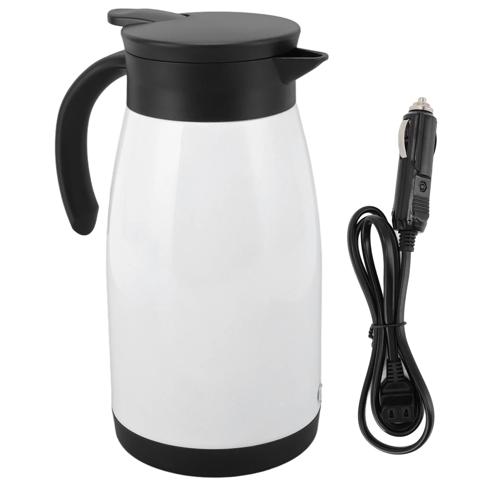 TKSE Travel Kettle 680ml Capacity Double 304 Stainless Steel Ergonomic Handle 12V 24V Dual Voltage Water Boiler for Car