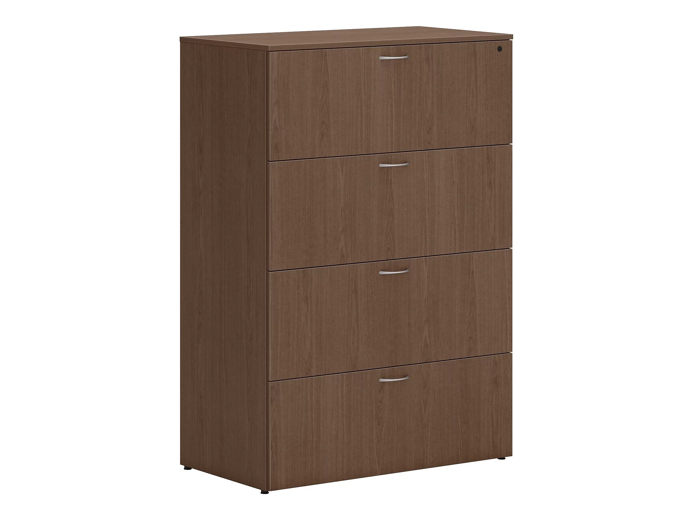 HON Mod 4-Drawer Lat File Cab Locking Letter/Legal Sepia Walnut 36
