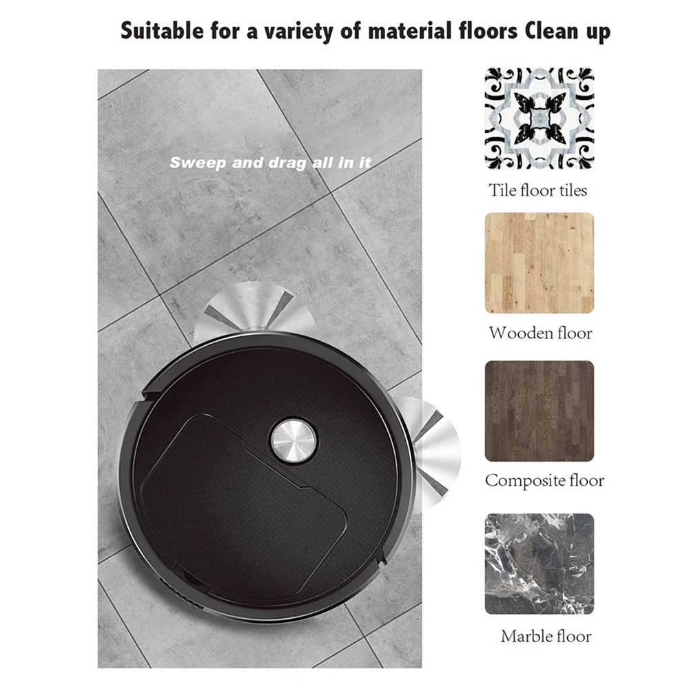 CHALKART Robot Vacuum Cleaner 3 in 1 Smart Sweeper Automatic Household Cleaning Vacuum Cleaner, Black