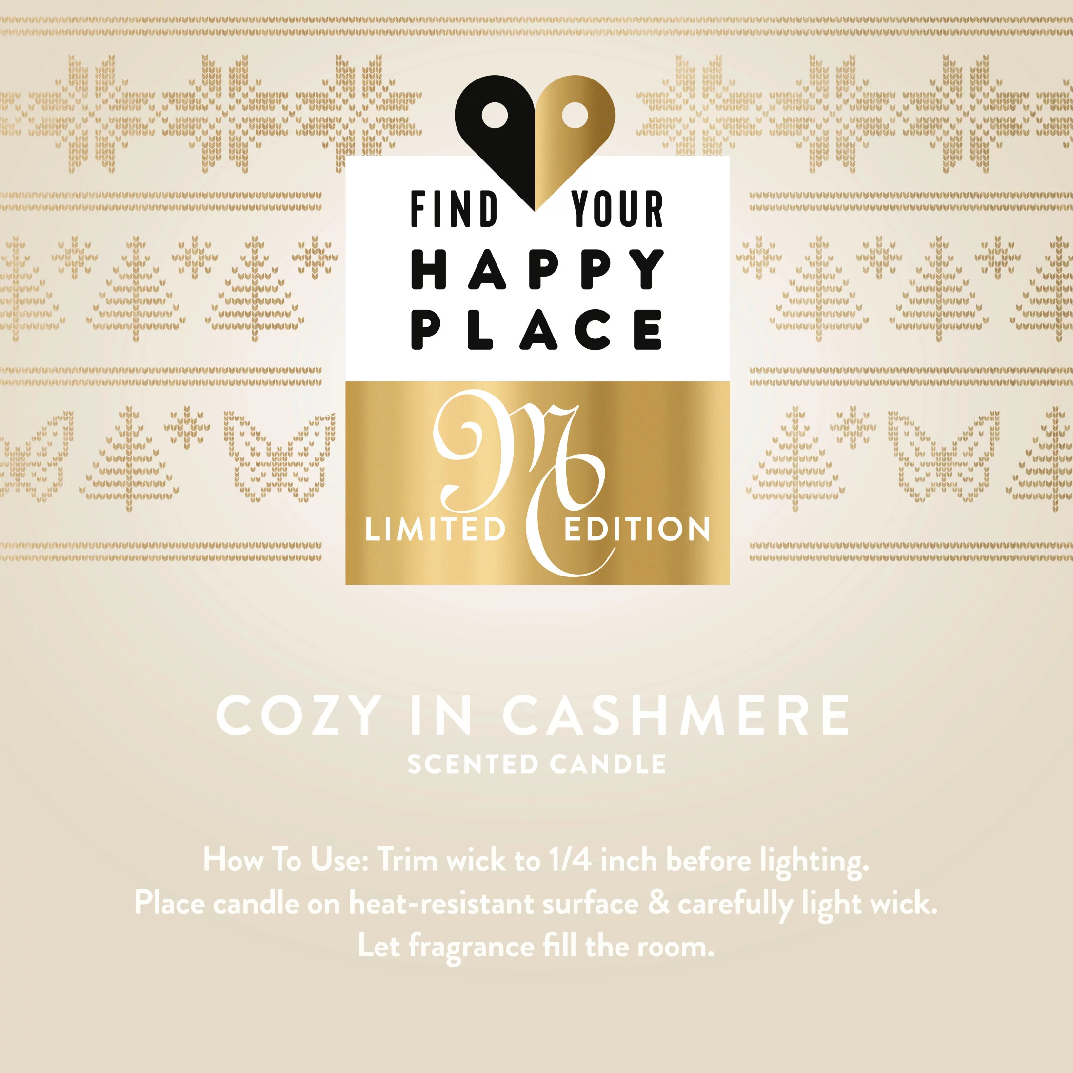 Find Your Happy Place Jar Candle Cozy In Cashmere Warm Vanilla, 7 oz