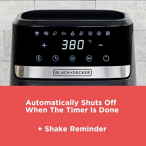 BLACK+DECKER Purifry 2QT Air Fryer, Crispy Deep Fried Taste without the Fat, Plus Bake, Dehydrate, and Keep Food Warm, Digital Touchscreen and Auto Shut-Off