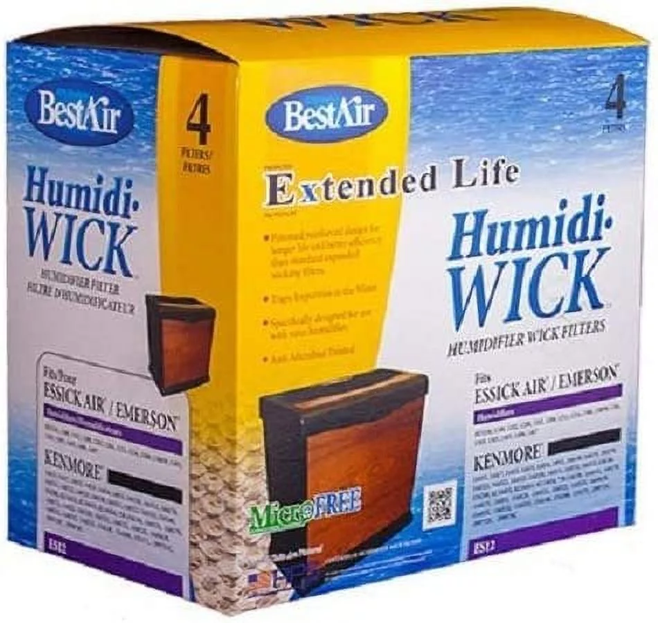 RPS BestAir ES12-C 4 Pack Extended Life Humidifier Wick Filter - Quantity 3