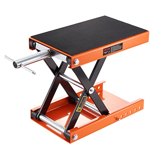 VEVOR Motorcycle Lift, 1100 LBS Motorcycle Scissor Lift Jack with Wide Deck & Safety Pin, 3.7