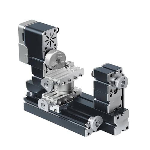 High Power 60W Powerful Mini Metal DIY 4-axis Rotating Lathe Lathes Machine Tools With Base 12000 rpm for Wood Soft Metals Plexiglass Plastic