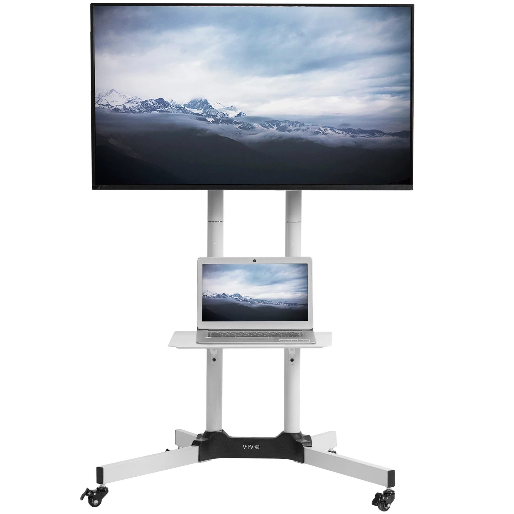 VIVO White Mobile TV Cart for 32
