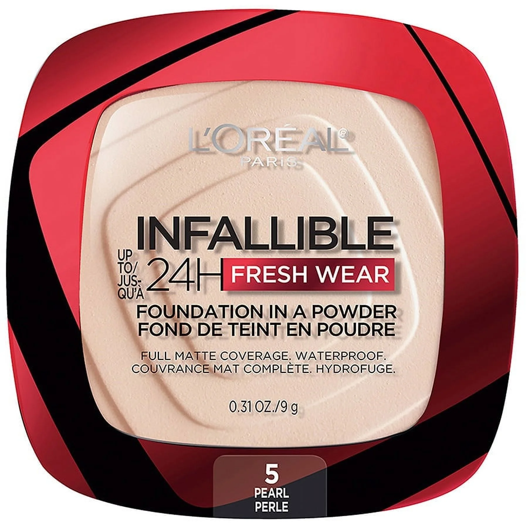 L'Oreal Paris Infallible Up to 24 Hour Fresh Wear Foundation in a Powder, Pearl 0.31oz Pack of 2