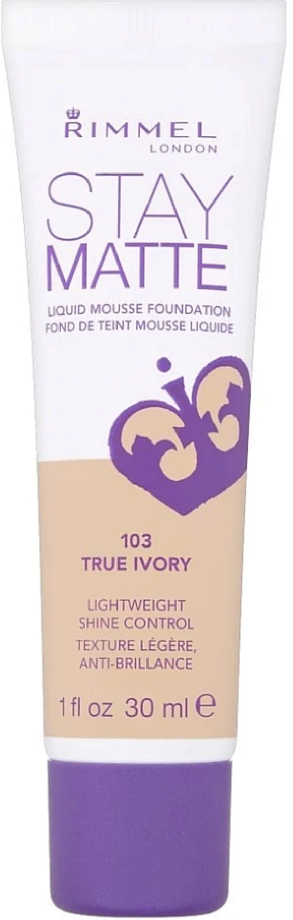 Rimmel London Stay Matte Liquid Mousse Foundation, True Ivory [103] 1 oz (Pack of 4)
