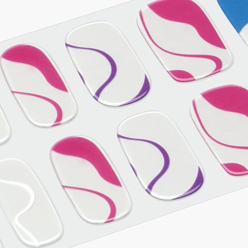 DANNI & TONI Semi Cured Gel Nail Strips Christmas Santa Claus Snowflakes Cat Eye Gel Nail Wraps 28 Stickers | Mistletoe Meow