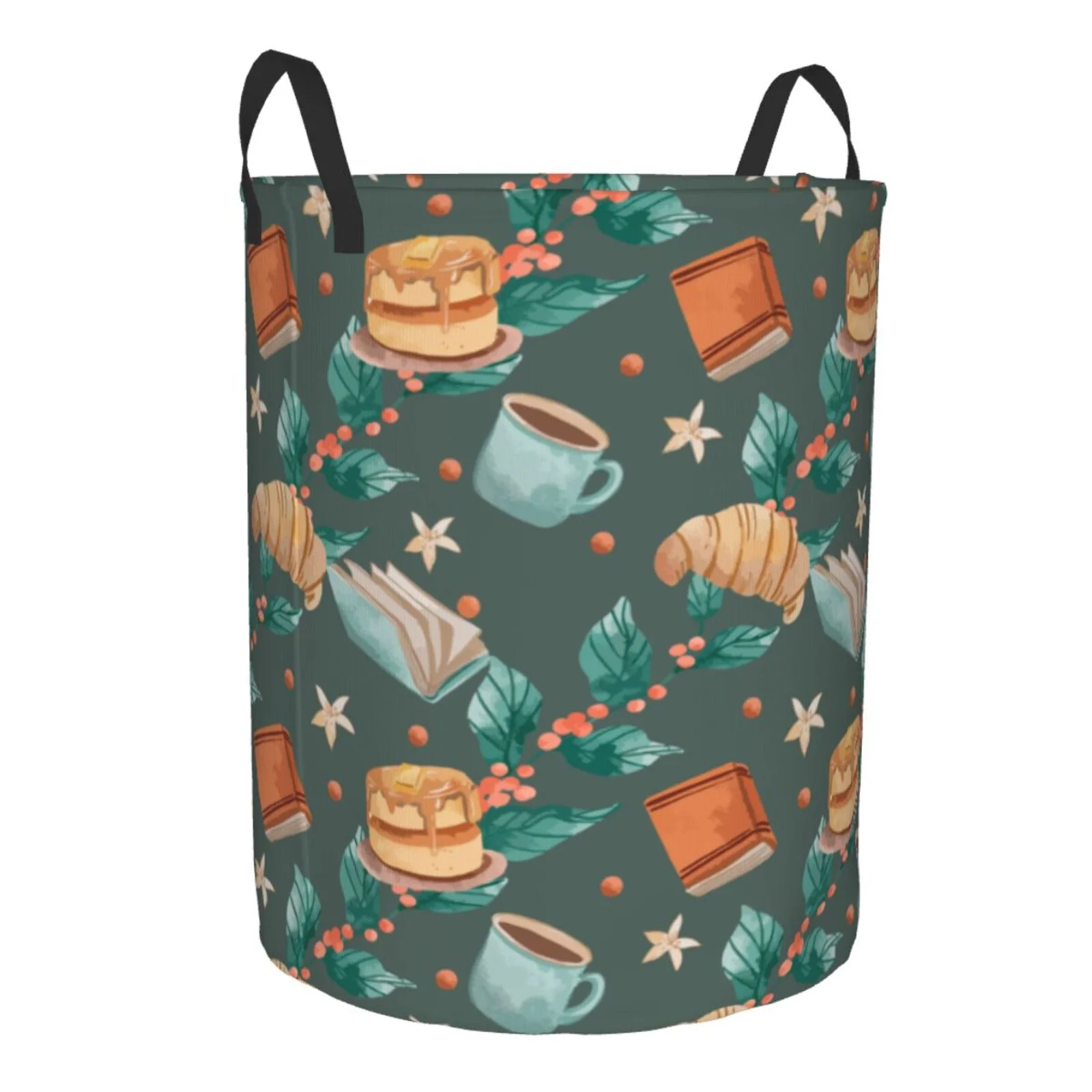 XMXT Collapsible Laundry Basket, Watercolor Dessert Illustration Waterproof Laundry Hampers Storage Baskets Dirty Clothes Hamper, 62L