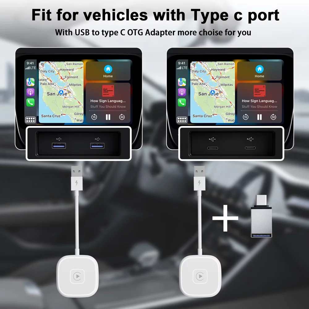 Virwir Car Adapter for Apple Cell Phone Carplay Original Car Wired to Wireless Smart Box (Please Check If It Fits Your Car Before Purchasing!!!)