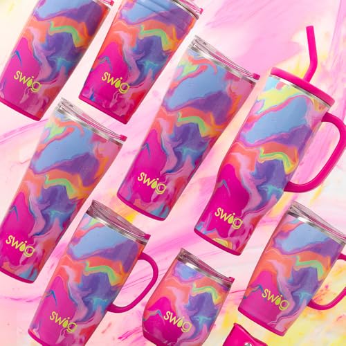 Swig Life 32oz Insulated Tumbler, Travel Coffee Tumbler with Lid, Cup Holder Friendly, Stainless Steel Travel Coffee Mug, Glitter Tumbler, Glitter Gifts (Confetti)