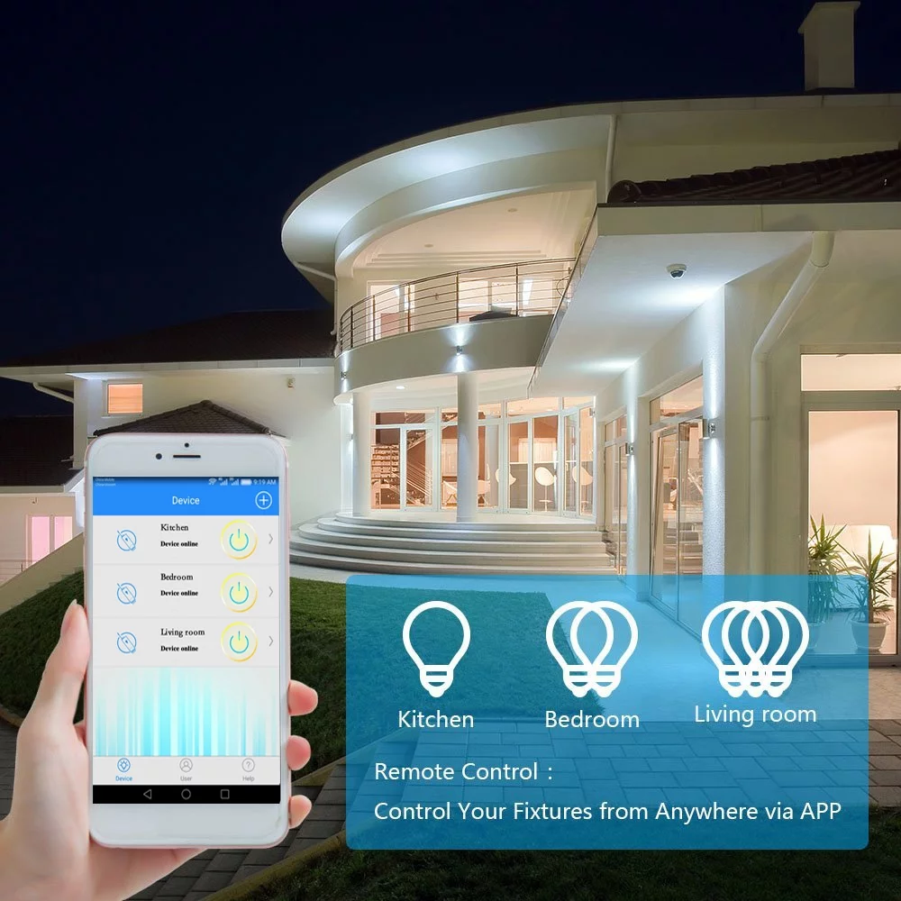 GREENCYCLE Smart Light Switch WiFi Wall Wireless 1-gang Switch + WIFI Receiver Compatible with Amazon Alexa and Google Home Remote Control Lights and Appliances Timing Function