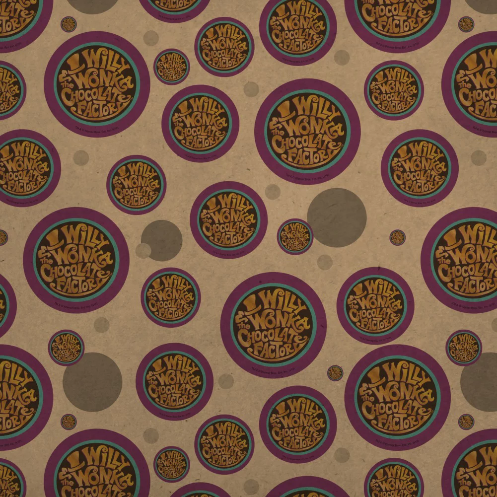 Willy Wonka and the Chocolate Factory Logo Premium Kraft Gift Wrap Wrapping Paper Roll