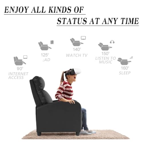 FDW Recliner Chair Reclining Sofa Leather Chair Home Theater Seating Lounge with Padded Seat Backrest