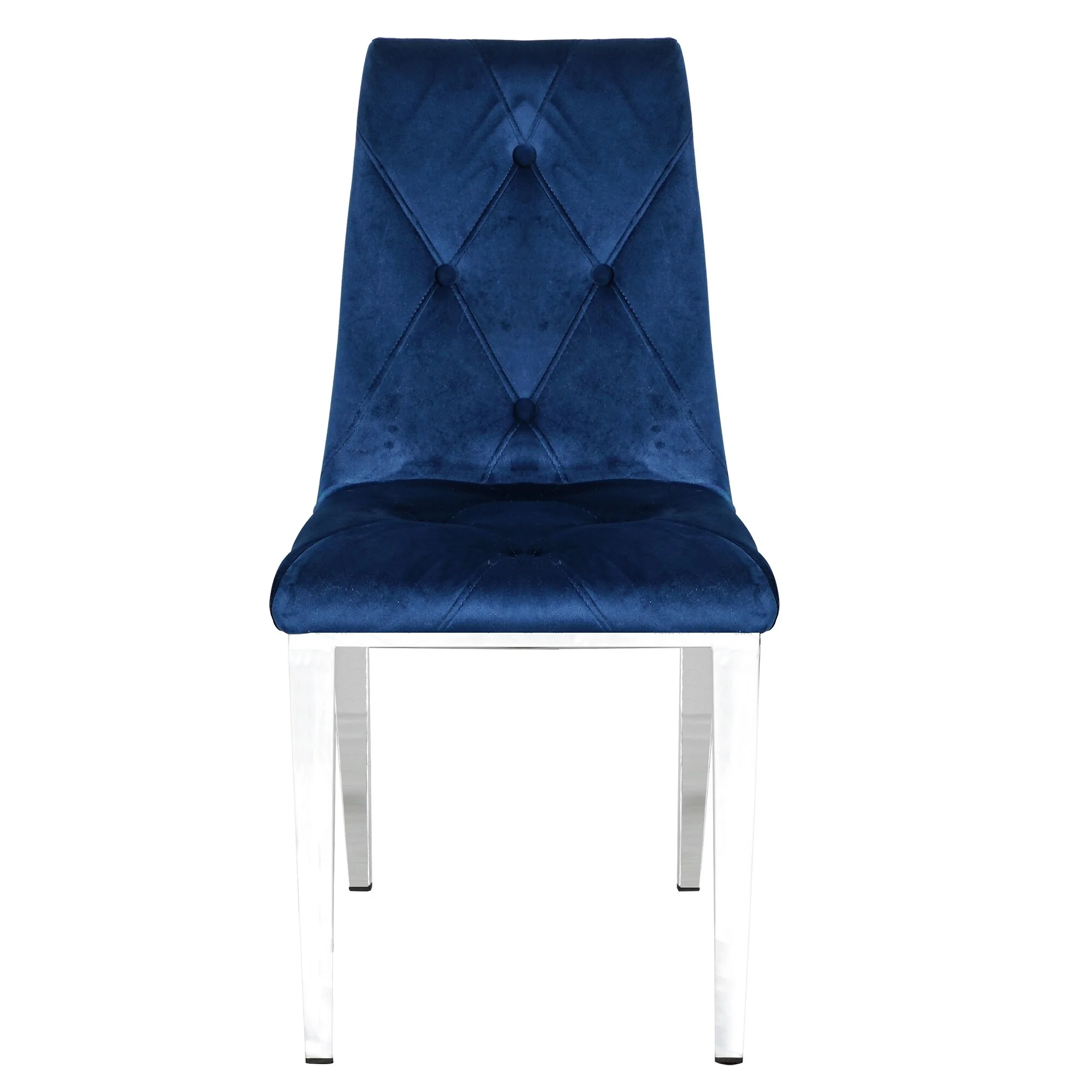 2pcs Modern Luxury Velvet Upholstered Dining Chairs Blue