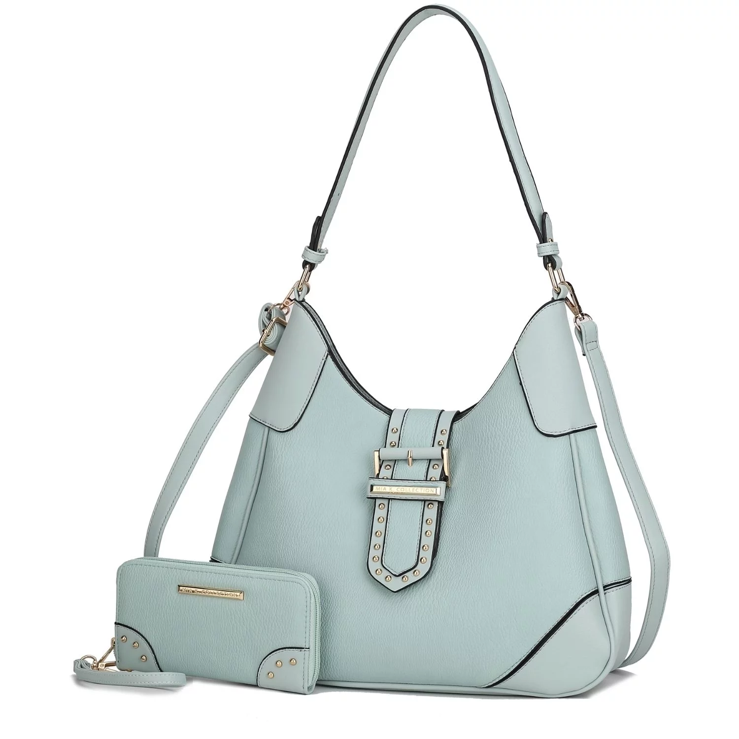 MKF Collection Women's Juliette Shoulder Handbag & Matching Wallet 2 Piece Set by Mia K. - Seafoam
